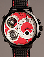 Curtis & Co.(カーティス) Big Time WORLD 57mm 3Time Zone Black Series(Red)(ビッグタイムワールド　57ミリ　スリータイムゾーン　ブラックシリーズ（レッド）)