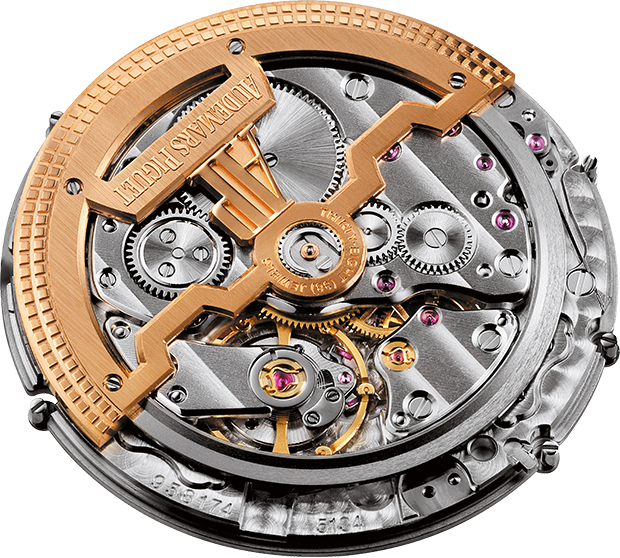 自動巻きローターは比重の重い22Kゴールド製