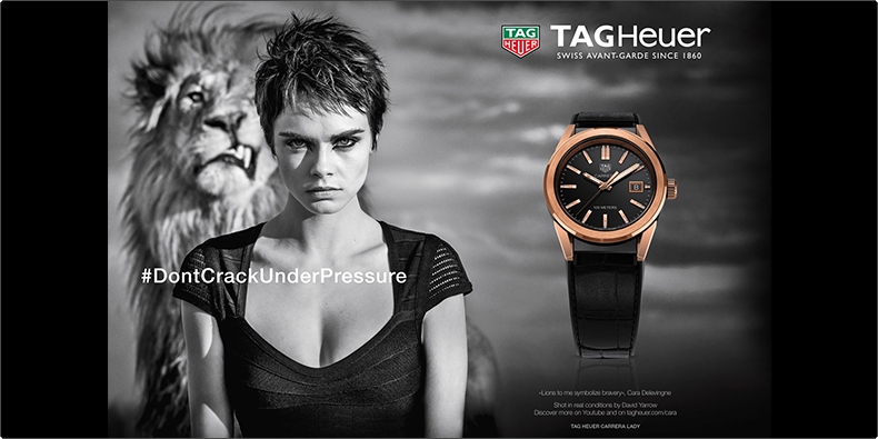 TAG Heuer(タグ・ホイヤー) アンバサダーのカーラ・デルヴィーニュを起用した新しい広告ビジュアルを発表