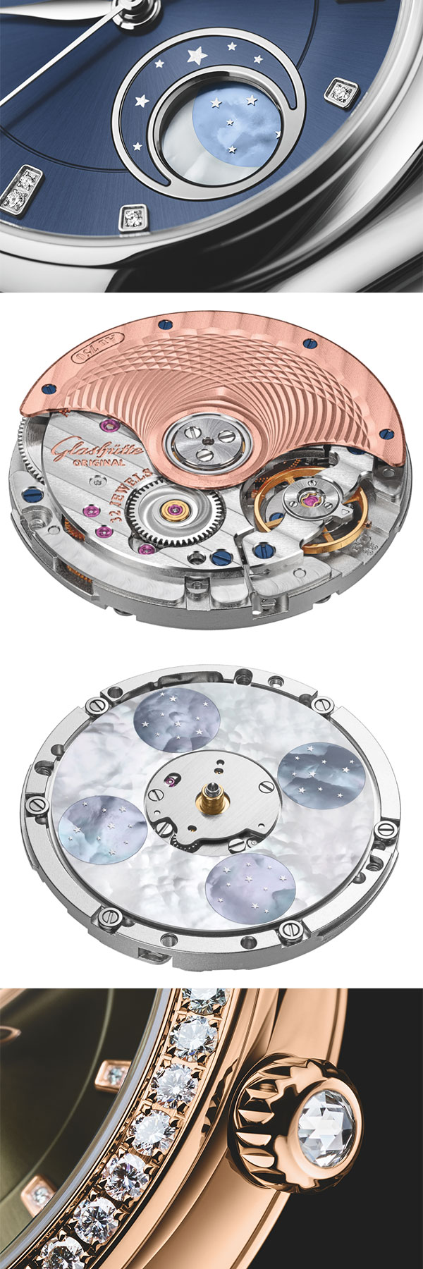GLASHÜTTE ORIGINAL(グラスヒュッテ・オリジナル) 2024新作 女性の持つ多様性からインスピレーションを得た新しい機械式時計。新作グラスヒュッテ・オリジナル「セレナーデ・ルナ」