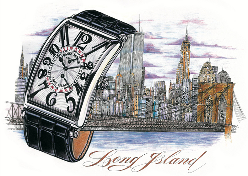 フランク ミュラーは、そのロングアイランドとニューヨーク中心部のマンハッタンを結ぶ橋から「ロングアイランド」の着想を得たという。