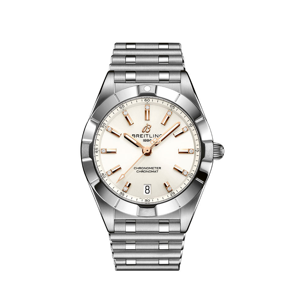 型番:A77310101A3A1<br />
ケース径:32mm<br />
防水機能:100m<br />
ムーブメント:クォーツ<br />
<br />
<br />
価格:499,400円(税込)<br />
<br />
<br />
スタッフの一言:<br />
<br />
インデックスに配列したダイヤモンドがアクセントとなるスポーティーかつエレガントなクロノマット32です。<br />
<br />
お問い合わせは http://kobayashi-tokeiten.com/inquiryform/<br />
型番などのご記載もお願いします