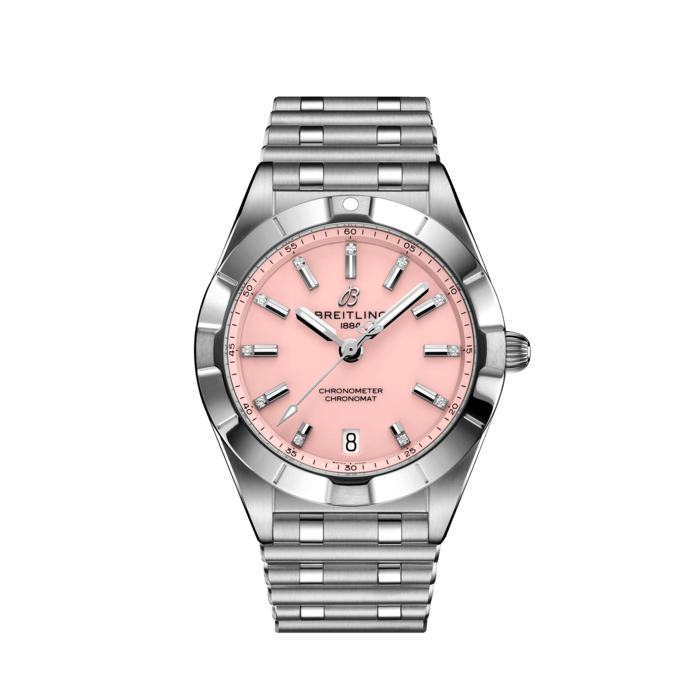 型番:A77310101K1A1<br />
ケース径:32mm<br />
防水機能:100m<br />
ムーブメント:クォーツ<br />
<br />
<br />
価格:616,000円(税込)<br />
<br />
<br />
スタッフの一言:<br />
<br />
あらゆる場面で着用できる、女性向けに作られたデザインのモデル<br />
<br />
洗練されたデザインに温かみのあるピンクの文字盤を採用した、スポーティーさとエレガントさを併せ持っています<br />
<br />
アクティブに稼働する女性におススメしたい1本です<br />
<br />
<br />
<br />
お問い合わせやご予約などは、こちらから↓<br />
https://kobayashi-tokeiten.com/inquiryform/<br />
「グレッシブを見た」と型番などの記載もお願いします<br />
グレッシブ担当までご連絡いただけると、よりスムーズな対応をさせていただきます