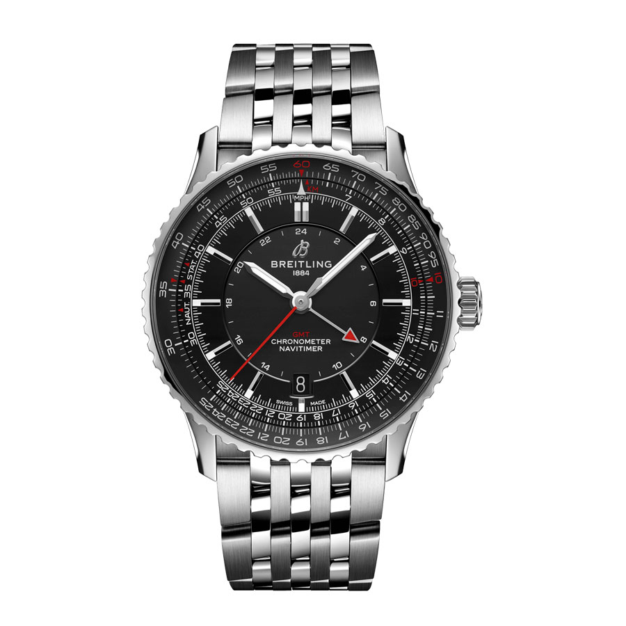 型番:A32310251B1A1<br />
ケース径:41mm<br />
防水機能:3気圧<br />
ムーブメント:自動巻き<br />
<br />
<br />
価格:818,400円(税込)<br />
<br />
<br />
スタッフの一言:<br />
<br />
ブライトリングを牽引するナビタイマーの3針モデルにGMT機能を付けたモデル<br />
<br />
24時間の目盛りを中央に配しつつ回転計算尺の目盛りがあることで複雑な表情の文字盤が印象的です<br />
<br />
海外を相手に活躍する人におススメしたい1本です<br />
<br />
<br />
お問い合わせやご予約などは、こちらから↓<br />
https://kobayashi-tokeiten.com/inquiryform/<br />
「グレッシブを見た」と型番などの記載もお願いします<br />
グレッシブ担当までご連絡いただけると、よりスムーズな対応をさせていただきます