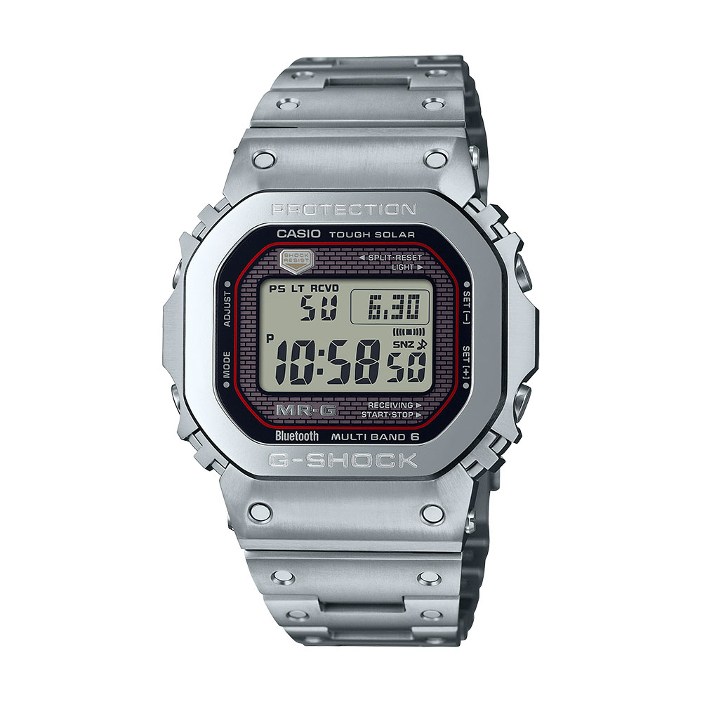 型番:MRG-B5000D-1JR<br />
ケース径:43.2mm<br />
防水機能:20気圧<br />
ブルートゥース対応ソーラー電波<br />
<br />
<br />
価格:418,000円(税込)<br />
<br />
<br />
スタッフの一言:<br />
<br />
時計本体を25個のパーツで構成するなど、これまでにない手の込んだ作り込みで高級感のあるチタン製モデル<br />
<br />
ステンレススチールのフルメタルモデルとは一味違う手の込みようは秀逸です<br />
<br />
上質なGショックで手元を彩りたい方におススメしたい1本です<br />
<br />
<br />
お問い合わせやご予約などは、こちらをクリックしてください↓<br />
https://kobayashi-tokeiten.com/inquiryform/<br />
「グレッシブを見た」と型番などの記載もお願いします<br />
グレッシブ担当までご連絡いただけると、よりスムーズな対応をさせていただきます