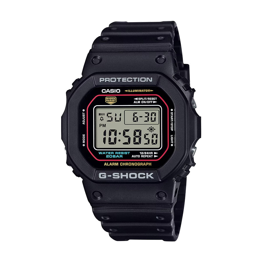 型番:DW-5600RL-1JF<br />
ケース径:42.8mm<br />
防水機能:20気圧<br />
クォーツ<br />
<br />
<br />
価格:14,300円(税込)<br />
<br />
<br />
スタッフの一言:<br />
<br />
初代Gショックのカラーリングを再現させた定番モデル<br />
<br />
様々な場面で着用できる安心のスペックとデザインを使用しています<br />
<br />
これぞGショックという王道のデザインを楽しみたい方におススメしたい1本です<br />
<br />
<br />
お問い合わせやご予約などは、こちらをクリックしてください↓<br />
https://kobayashi-tokeiten.com/inquiryform/<br />
「グレッシブを見た」と型番などの記載もお願いします<br />
グレッシブ担当までご連絡いただけると、よりスムーズな対応をさせていただきます