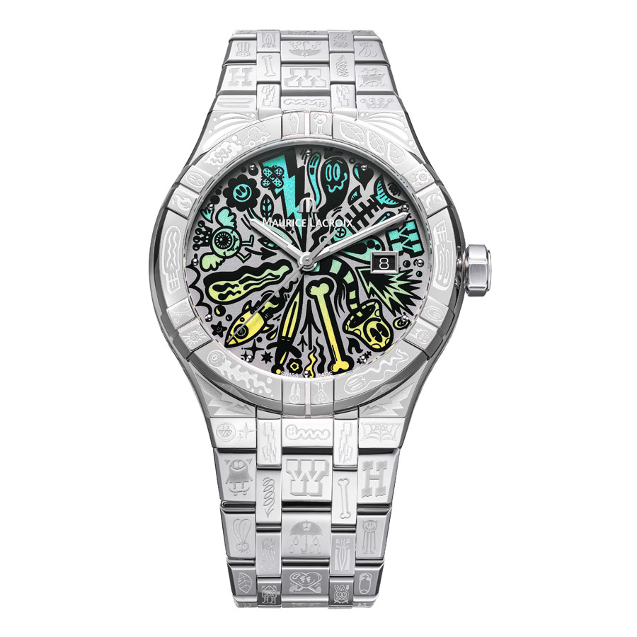 型番:AI6008-SS009-090-1<br />
ケース径:42mm<br />
防水機能:20気圧<br />
ムーブメント:自動巻き<br />
<br />
<br />
価格:473,000円(税込)<br />
<br />
<br />
スタッフの一言:<br />
<br />
イギリス人アーティスト「Wotto」のドローイングを採用したアーティスティックなモデル<br />
<br />
腕に付けるアートと言える個性あふれるデザインをしています<br />
<br />
今まで様々な時計を着用してきた方におススメしたい1本です<br />
<br />
<br />
お問い合わせやご予約などは、こちらをクリックしてください↓<br />
https://kobayashi-tokeiten.com/inquiryform/<br />
「グレッシブを見た」と型番などの記載もお願いします<br />
グレッシブ担当までご連絡いただけると、よりスムーズな対応をさせていただきます