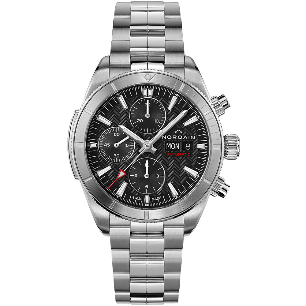 型番:N1500SIC/B151/150SC<br />
ケース径:41mm<br />
防水機能:100m<br />
ムーブメント:自動巻き<br />
<br />
<br />
価格:517,000円(税込)<br />
<br />
<br />
スタッフの一言:<br />
<br />
ベーシックなデザインのクロノグラフで、堅牢な作り込みを行っているスポーティーなファッションにもよく似合うアドベンチャーです。<br />
<br />
お問い合わせやご予約などは、こちらから↓<br />
http://kobayashi-tokeiten.com/inquiryform/<br />
「グレッシブを見た」と型番などのご記載もお願いします<br />