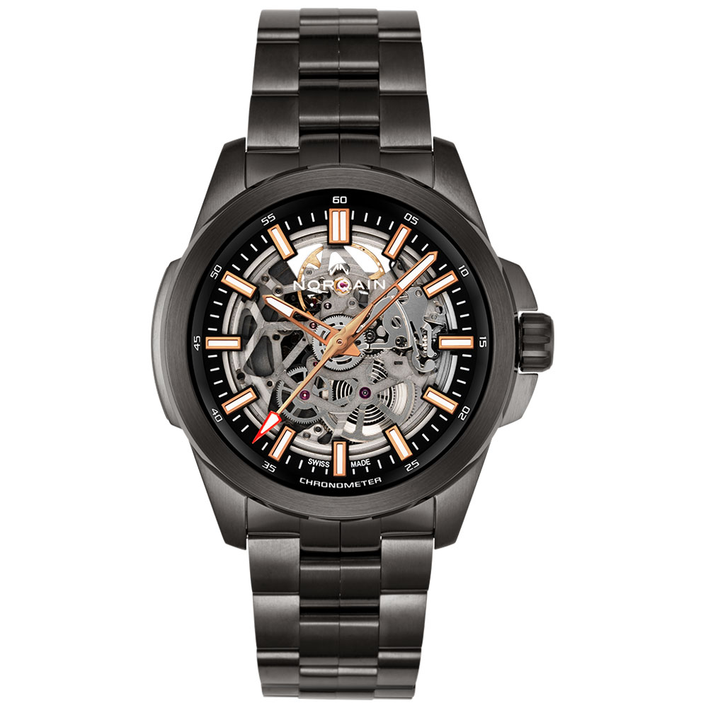 型番:NB3000B03A/303/102BI<br />
ケース径:42mm<br />
防水機能:100m<br />
ムーブメント:自動巻き<br />
<br />
<br />
価格:792,000円(税込)<br />
<br />
<br />
スタッフの一言:<br />
<br />
スケルトン文字盤仕様の時計としては珍しく、高い耐衝撃性を備えた男性人気の高いモデル。<br />
<br />
フルブラックのカラーリングに差し色で入るゴールドカラー。さらにスケルトン使用はカッコよすぎですよ。<br />
<br />
お問い合わせやご予約などは、こちらから↓<br />
https://kobayashi-tokeiten.com/inquiryform/<br />
「グレッシブを見た」と型番などの記載もお願いします<br />
グレッシブ担当までご連絡いただけると、よりスムーズな対応をさせていただきます<br />