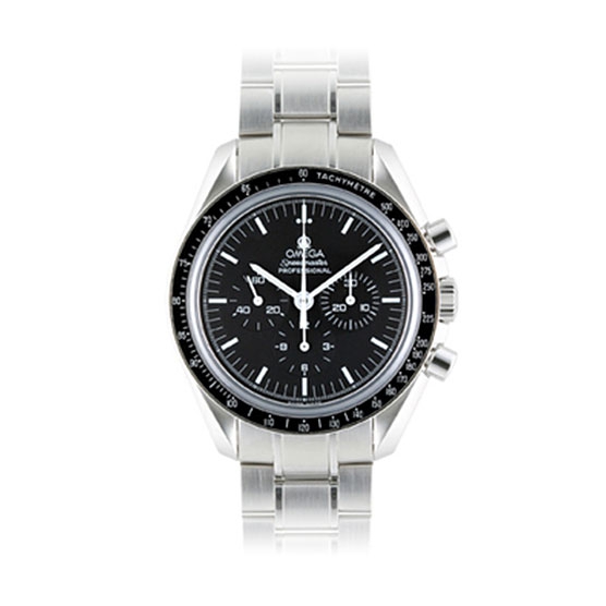 スピードマスター プロフェッショナル <br />
ステンレススティールケース / 手巻き / クロノグラフ / ケース径:42mm / 日常生活防水 <br />
<br />
¥550,000+税<br />