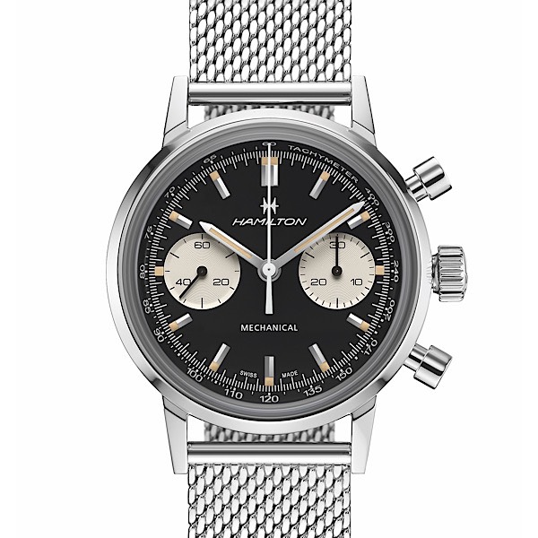 イントラマティック クロノグラフH<br />
H38429130<br />
<br />
手巻、40mm、10気圧防水、<br />
ステンレススチール、メッシュブレス<br />
<br />
276,100円(税込)<br />
<br />
※2021年7月現在の価格、在庫状況です。<br />
販売済みによる欠品については、ご容赦ください。<br />