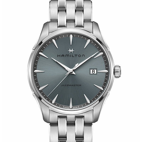 ジャズマスター クオーツ<br />
H32451142<br />
<br />
クォーツ、40mm、5気圧防水、<br />
ステンレススチール<br />
<br />
79,200円(税込)<br />
<br />
※2021年7月現在の価格、在庫状況です。<br />
販売済みによる欠品については、ご容赦ください。<br />