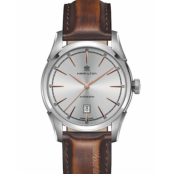 スピリット オブ リバティ<br />
H42415551<br />
<br />
自動巻、42mm、5気圧防水、<br />
ステンレススチール、<br />
ブラウンカーフレザーストラップ<br />
<br />
126,500円(税込)<br />
<br />
※2021年7月現在の価格、在庫状況です。<br />
販売済みによる欠品については、ご容赦ください。<br />