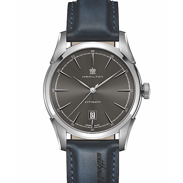 スピリット オブ リバティ<br />
H42415691<br />
<br />
自動巻、42mm、5気圧防水、<br />
ステンレススチール、<br />
ブルーカーフレザーストラップ<br />
<br />
126,500円(税込)<br />
<br />
※2021年7月現在の価格、在庫状況です。<br />
販売済みによる欠品については、ご容赦ください。<br />