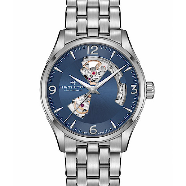 ジャズマスター オープンハート<br />
H32705141<br />
<br />
自動巻、42mm、5気圧防水、<br />
ステンレススチール<br />
<br />
130,900円(税込)<br />
<br />
※2021年7月現在の価格、在庫状況です。<br />
販売済みによる欠品については、ご容赦ください。<br />