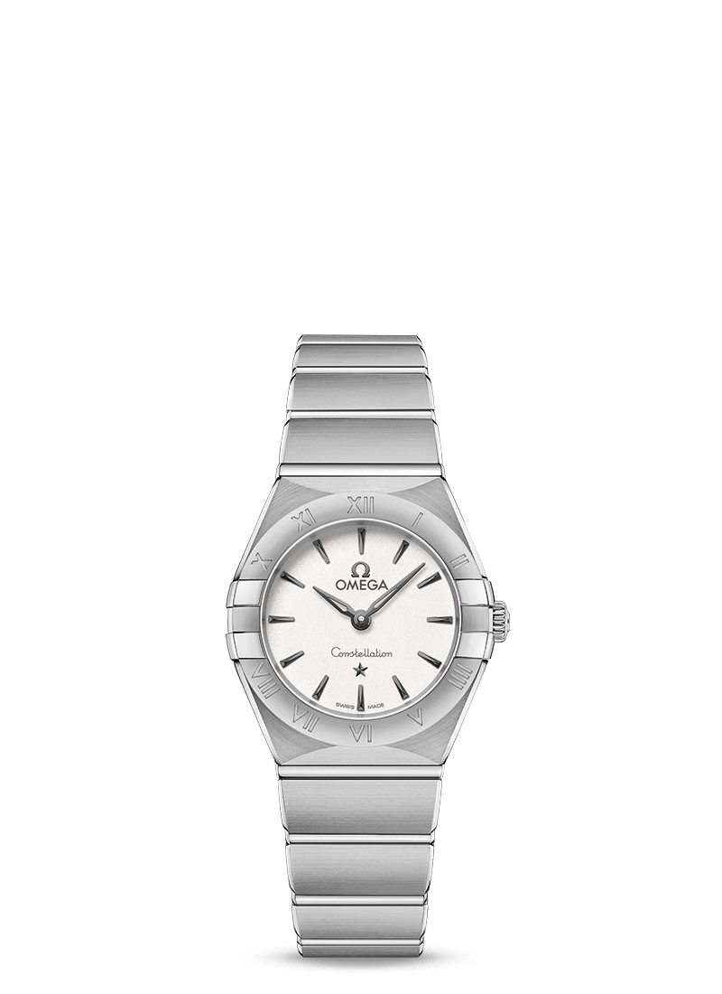 OMEGA CONSTELLATION QUARTZ 25mm<br />
オメガ コンステレーション クオーツ25mm<br />
<br />
価格: ¥462,000<br />
品番: 131.10.25.60.02.001<br />
ケース: ステンレススティール<br />
ケース直径: 25 mm<br />
防水: 3 気圧 (30 メートル / 100 フィート)<br />
キャリバー: オメガ 4061(電池の寿命の最大化を実現する、新しいクオーツ・キャリバー。赤のオメガロゴ入り、ロジウムプレート仕上げ。)電池寿命: 48ヶ月<br />
種類: クォーツ<br />
ダイアルの色: シルバー<br />
クリスタル: 両面に無反射加工を施したドーム型強化無反射サファイアガラス<br />
素材: ステンレススティール<br />
クラスプの種類: コンフォートセッティング付きバタフライクラスプ<br />
<br />
<br />
ドラマティックな不朽のデザインを誇るオメガ「コンステレーション」は、ケースに施された有名なハーフムーンデザインと「爪」、そしてとリンクブレスレットが特徴です。<br />
<br />
この25mmのステンレススティール製モデルは、ローマ数字が刻印されたベゼルが印象的で、ホワイトマザーオブパールのダイアルと傷の付きにくいサファイアクリスタルガラスが採用されています。針、オメガロゴ、コンステレーションの「星」、インデックスには18Kホワイトゴールドが使用されています。<br />
<br />
オメガ キャリバー 4061が搭載されており、ケースバックには「コンステレーション」を象徴する天文台のメダリオンが付いています。<br />
<br />
<br />
名古屋栄三越にはオメガ(OMEGA)の在庫を多数ご用意いたしております。オメガ(OMEGA)なら名古屋栄三越6階時計までお申し付けください。<br />
<br />
名古屋栄三越についてのお問合せは・・・<br />
<br />
〒460-8669 愛知県名古屋市中区栄3-5-1<br />
TEL:052-252-3743 (6階 ウォッチ&ジュエリー)<br />
定休日:不定休<br />
営業時間:10:00~20:00