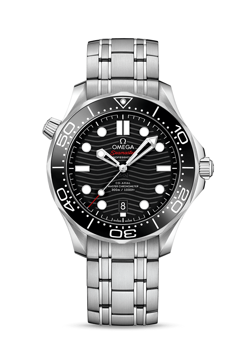 シーマスター ダイバー300m コーアクシャル マスター クロノメーター 42mm<br />
<br />
価格: ¥913,000<br />
品番:210.30.42.20.01.001<br />
ケース: ステンレススティール<br />
ケース直径: 42mm<br />
防水: 30 気圧 (300 メートル / 1000 フィート)<br />
キャリバー: オメガ 8800<br />
コーアクシャル エスケープメント搭載の自動巻きムーブメント。METAS認定のマスター クロノメーター。15,000ガウス以上の耐磁性能。シリコン“Si14”製のフリースプラングテンプ、両方向巻き上げ式ローター。アラベスク調ジュネーブウェーブが美しいロジウムプレート加工が施されたローターとブリッジ。<br />
ダイアルの色: ブラック<br />
クリスタル: 両面に無反射加工を施したドーム型強化無反射サファイアガラス<br />
素材: ステンレススティール<br />
クラスプの種類: ダイバーエクステンションを備えたフォールディングクラスプ<br />
機能: ねじ込み式リュウズ・クロノメーター・シースルーケースバック・ヘリウムエスケープバルブ・マスター クロノメーター認定・日付表示・超高耐磁性能ムーブメント・逆回転防止ベゼル<br />
<br />
「シーマスター ダイバー 300M」は、1993年の発売以来、伝説的な支持を誇っています。現在のモダンなコレクションでは、この有名なダイバーズウォッチが、オメガが誇る最先端の技術とデザインによってアップデートされています。<br />
この42mmモデルは、ステンレススティール製で、ブルーセラミック製ベゼルにはホワイトエナメルのダイビングスケールが付属しています。ダイアルもポリッシュ仕上げのブルーセラミック製で、レーザーエングレービングによる波模様と6時位置の日付表示が特徴です。<br />
ロジウムプレート加工のスケルトン針と立体的なインデックスにはホワイトのスーパールミノヴァが塗布され、ヘリウムエスケープバルブは円錐形のデザインになっています。<br />
ブレスレットはステンレススティール製。オメガ マスター クロノメーター キャリバー 8800が搭載され、波模様で縁取られたサファイア・クリスタルのケースバックから眺めることができます。<br />
<br />
<br />
名古屋栄三越にはオメガ(OMEGA)の在庫を多数ご用意いたしております。オメガ(OMEGA)なら名古屋栄三越6階時計までお申し付けください。<br />
<br />
名古屋栄三越についてのお問合せは・・・<br />
<br />
〒460-8669 愛知県名古屋市中区栄3-5-1<br />
TEL:052-252-3743 (6階 ウォッチ&ジュエリー)<br />
定休日:不定休<br />
営業時間:10:00~20:00<br />
<br />
<br />
<br />
