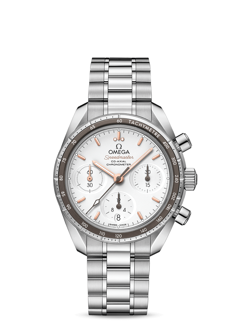 59スピードマスター38 コーアクシャル クロノメーター クロノグラフ 38mm<br />
<br />
価格:¥858,000<br />
品番:324.30.38.50.02.001<br />
ケース: ステンレススティール<br />
ケース直径:38mm<br />
防水: 10 気圧 (100 メートル / 330 フィート)<br />
キャリバー: オメガ3330<br />
コラムホイール機構搭載の自動巻きクロノグラフ、コーアクシャル エスケープメント。Si14シリコン製ヒゲゼンマイを採用したフリースプラングテンプ。公式認定クロノメーター。<br />
<br />
ダイアルの色: シルバー<br />
クリスタル: 両面に無反射加工を施したドーム型強化無反射サファイアガラス<br />
素材: ステンレススティール<br />
クラスプの種類: バタフライクラスプ<br />
機能:クロノグラフ・クロノメーター・スモールセコンド・タキメーター・日付表示<br />
<br />
スピードマスター 38mmは、シンプルさ、サイズ感、カラーを大切にして生まれたモデル。最も有名なクロノグラフとしてのルックスと伝統もしっかりと守られています。<br />
このモデルの特徴は、ステンレススティール製ケースと、グレーのアルミニウム製リングにタキメータースケールを搭載したベゼルです。<br />
オパーリンシルバーのダイアルには横楕円型のサブダイアルを、6時位置には縦楕円型の日付窓を配しました。インデックスは18Kセドナ™ゴールド製で、針は18Kセドナ™ゴールドとグレーカラーの組み合わせです。<br />
このウォッチにはステンレススティール製のブレスレットを合わせ、ケースバックにはシーホースのエンブレムを刻印しました。オメガ コーアクシャル キャリバー3330搭載。<br />
<br />
<br />
<br />
名古屋栄三越にはオメガ(OMEGA)の在庫を多数ご用意いたしております。オメガ(OMEGA)なら名古屋栄三越6階時計までお申し付けください。<br />
<br />
名古屋栄三越についてのお問合せは・・・<br />
<br />
〒460-8669 愛知県名古屋市中区栄3-5-1<br />
TEL:052-252-3743 (6階 ウォッチ&ジュエリー)<br />
定休日:不定休<br />
営業時間:10:00~19:00<br />