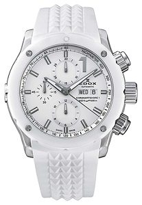 ■キャリバー自動巻き(EDOX011 46時間パワーリザーブ)<br />
■機能時針:分針・秒針、クロノグラフ、日付、曜日<br />
■サイズ45mm径<br />
■ケース316Lステンレススティール、<br />
■オートヘリウムエスケープバルブ<br />
■ダイアルホワイト<br />
■ベゼルハイテクセラミック(逆回転防止ベゼル)<br />
■防水50気圧/500m<br />
■ガラスサファイアクリスタル(無反射コーティング)<br />
■ストラップラバー<br />
■付属品:保証書、取扱説明書、専用BOX<br />
<br />
商品番号 01122-3B1-BIN1-S<br />
<br />
税込 429,000円<br />
<br />
*商品の在庫などお気軽にお問い合わせ下さい。<br />
品切れの際はご容赦下さい。<br />