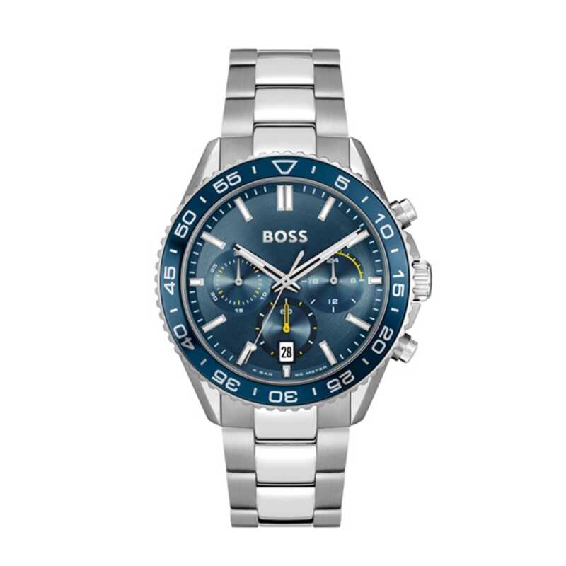 【HUGO BOSS】<br />
<br />
RUNNER<br />
<br />
Ref:1514143<br />
<br />
素材:SSケース<br />
<br />
ストラップ:SSブレスレット<br />
<br />
ムーブメント:クォーツクロノ<br />
<br />
防水:5気圧防水<br />
<br />
ケース径:43mm<br />
<br />