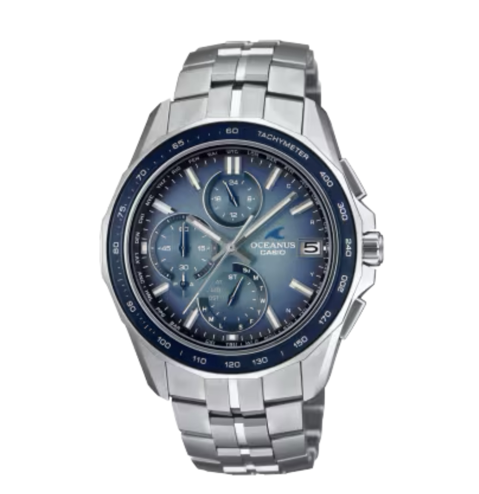 “Elegance, Technology”をブランドコンセプトに上質な仕上げと多機能を追求しているOCEANUSから、タイムレスな魅力を放つクラシックスタイルをテーマにしたモデルです。<br />
ハーフマット調のグラデーション仕上げを施したダイアルは、中心から外周に向けて色と光が絶妙に溶け合う味わい深い表情を生み出しています。<br />
<br />
ケース・ベゼル材質：チタン<br />
<br />
バンド：メタルバンド（チタンムクバンド）<br />
スライドアジャスト機構付きワンプッシュ三つ折れ式中留<br />
<br />
使用電源・電池寿命<br />
タフソーラー（ソーラー充電システム）<br />
<br />
時刻修正<br />
電波時計 日本・北米・ヨーロッパ・中国地域対応 MULTIBAND6<br />
Bluetooth：スマートフォンと接続し時刻を自動修正<br />
<br />
ガラス：両面反射防止コーティングサファイアガラス（デュアルカーブ）<br />
<br />
防水性：10気圧防水<br />
<br />
表面加工：チタンカーバイト処理<br />
