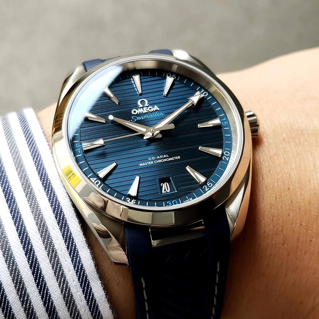 オメガ OMEGA 腕時計 メンズ SEAMASTER AQUA TERRA シーマスター アクアテラ 150M防水 ブルー 220.10.41.21.03.001