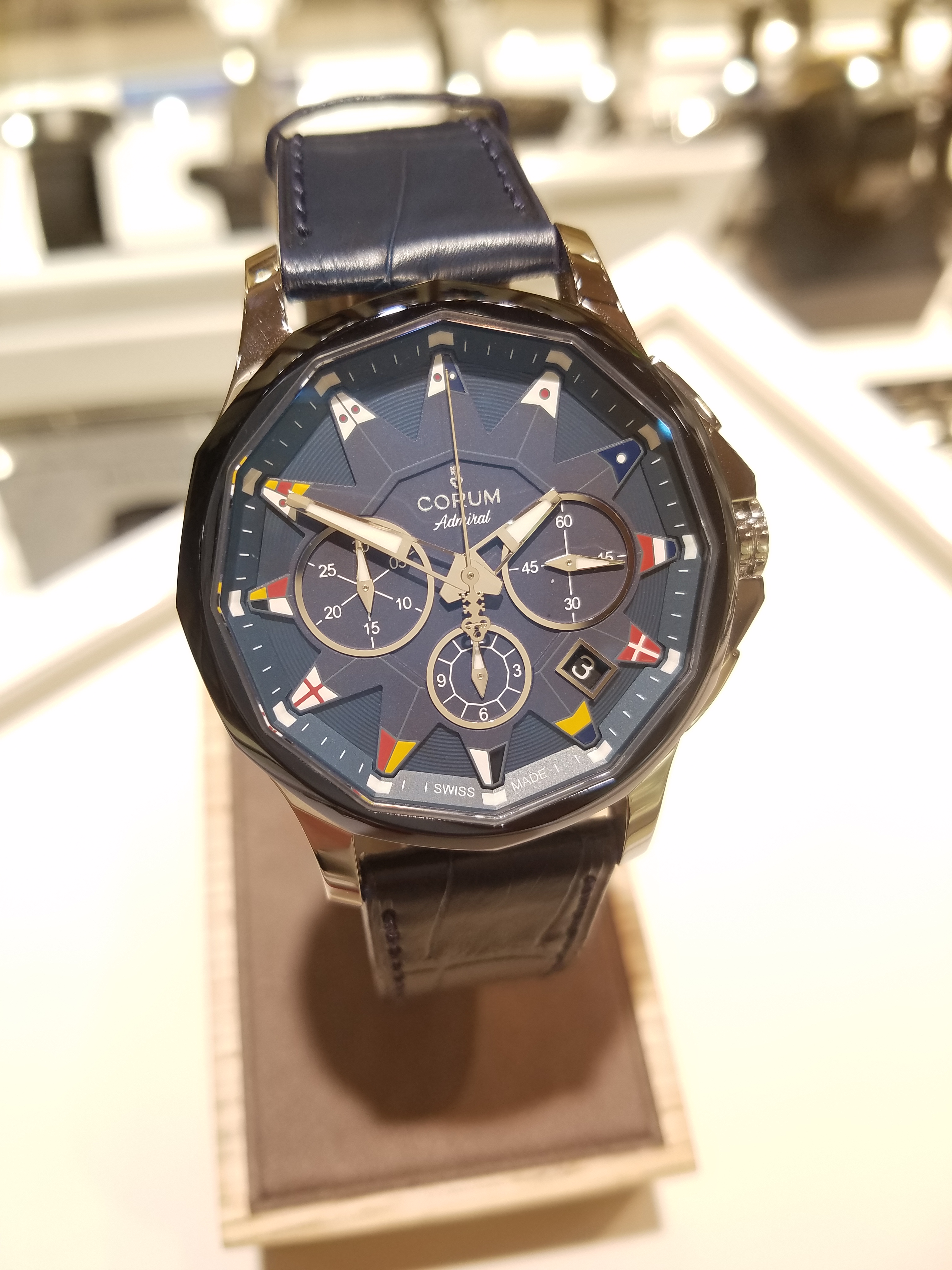 【113135】CORUM コルム  1.0096 アドミラルズカップ レジェンド42 クロノグラフ ブラックダイヤル SS 自動巻き 保証書 純正ボックス 腕時計 時計 WATCH メンズ 男性 男 紳士