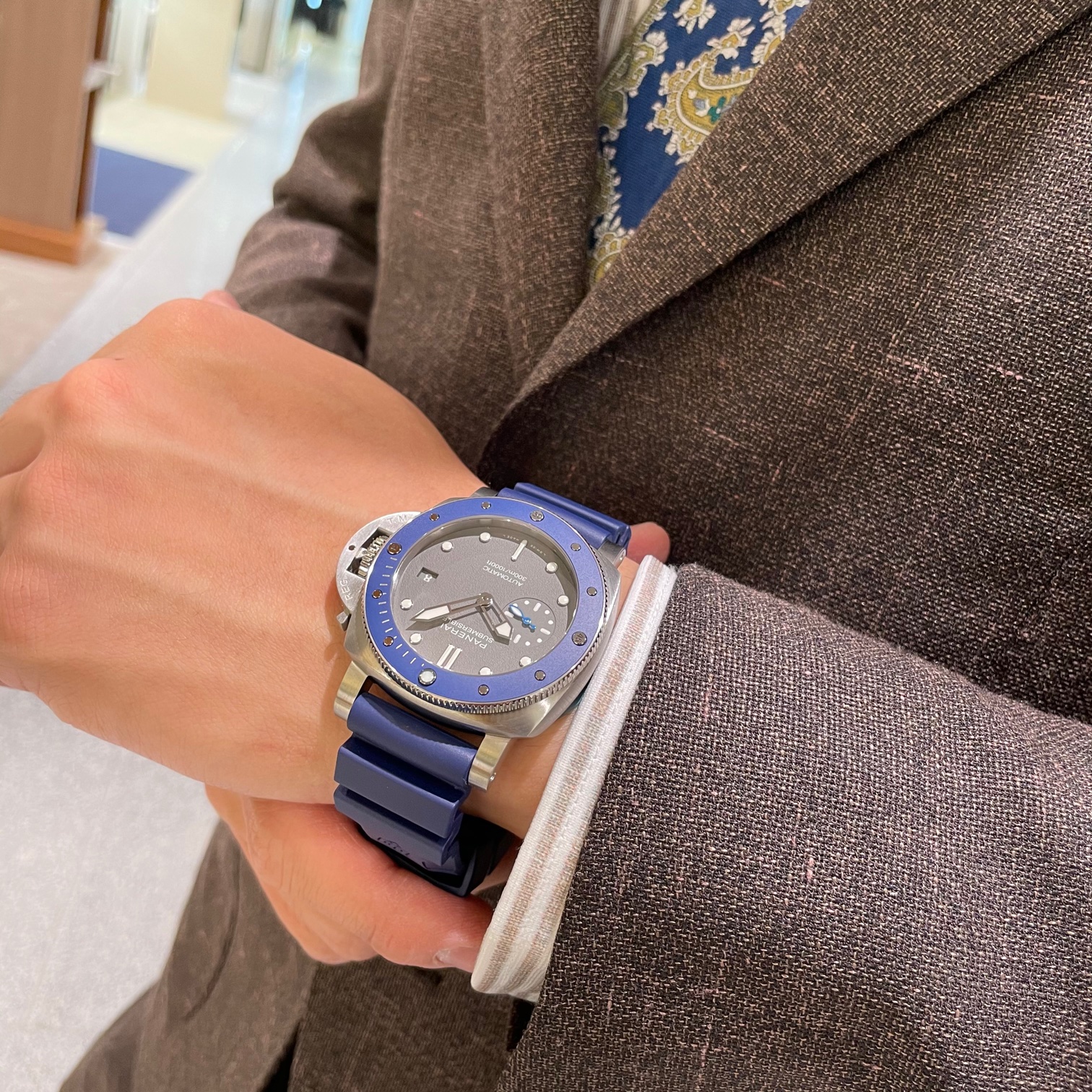 パネライ PANERAI サブマーシブル PAM00959 時計 メンズ ブランド 42mm デイト 自動巻き AT ステンレス SS ラバー グレー 磨き済み