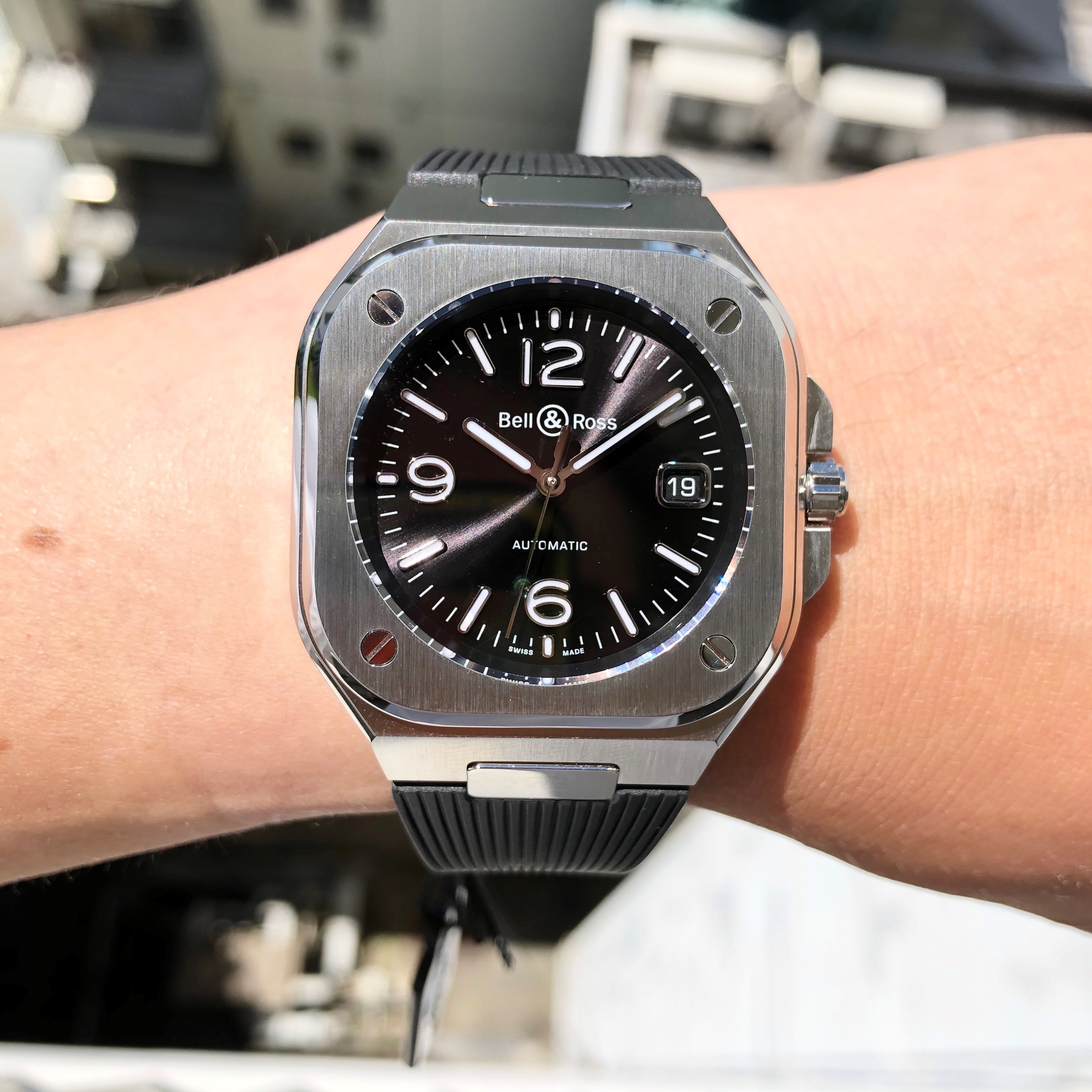Bell&Ross BR-05 40mm ラバーベルト BR-05 Black Steel