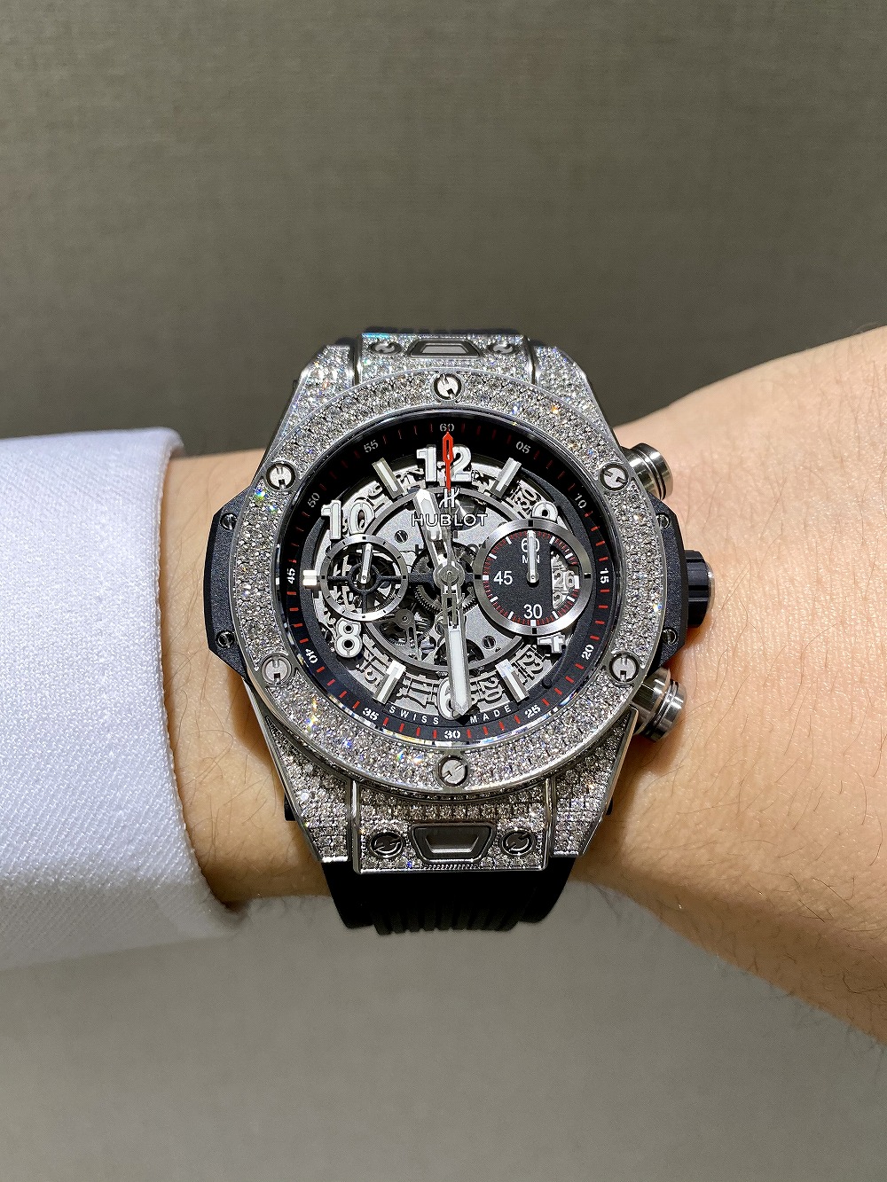 ウブロ(HUBLOT) ビッグ バン ウニコ チタニウム パヴェ BIG BANG UNICO TITANIUM PAVE | HASSIN