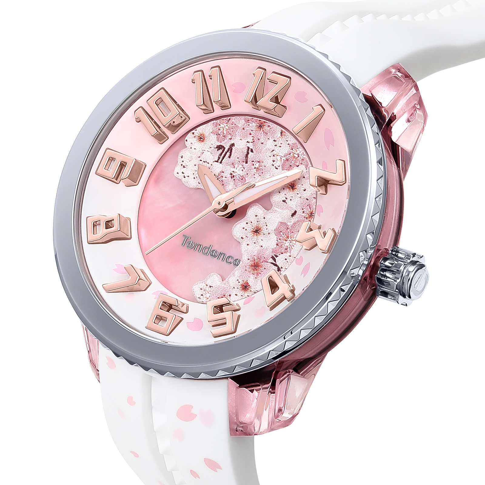 トップ 新品!!Tendence☆スイス製ピンクラバー腕時計 ラバーベルト