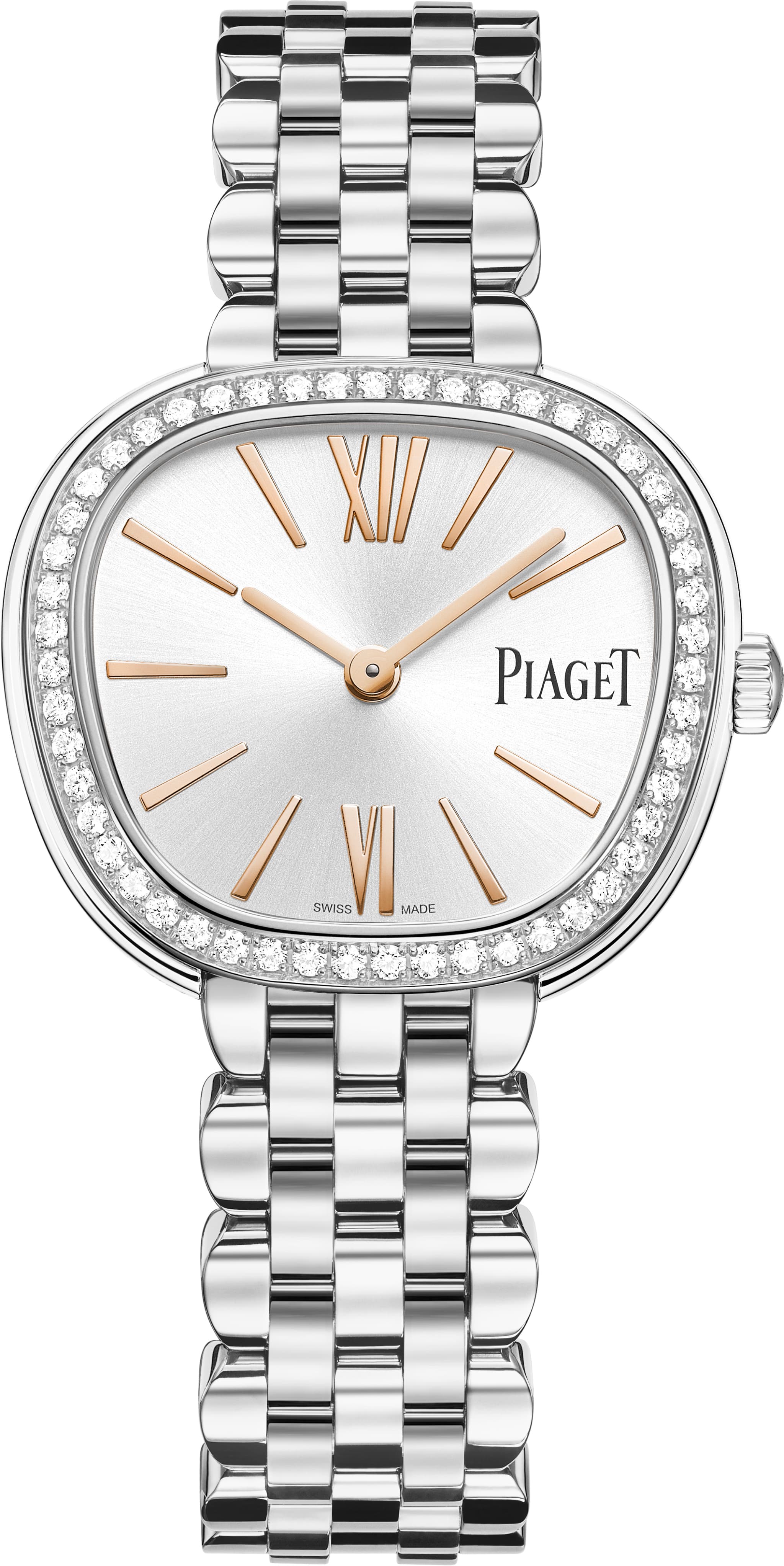 ステンレススチール製ダイヤモンドウォッチ