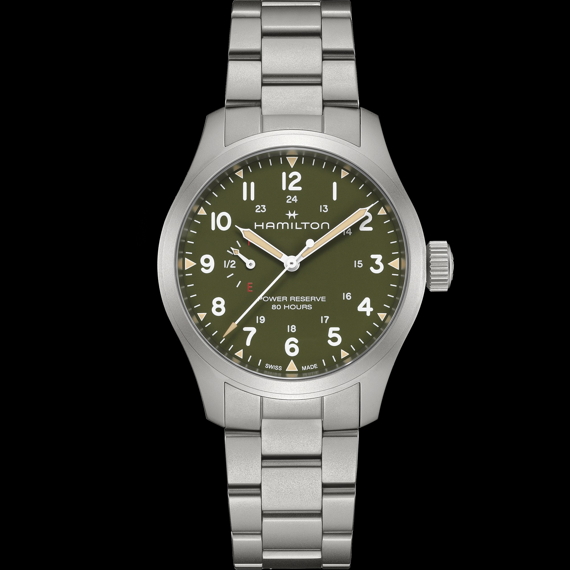 カーキ フィールド  メカニカル  パワーリザーブ  40mm グリーン H69509160