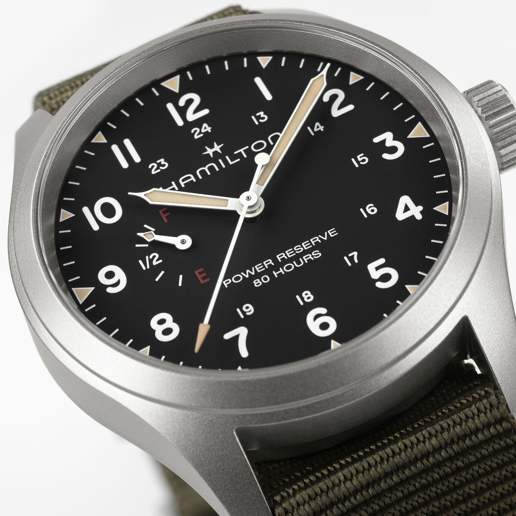 カーキ フィールド  メカニカル  パワーリザーブ  40mm ブラック H69509930