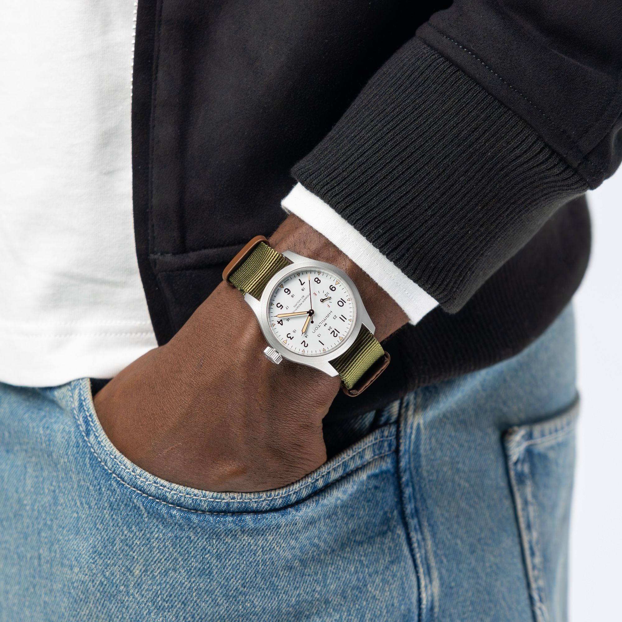 カーキフィールド  メカニカル  パワーリザーブ  40mm  ホワイト H69509910