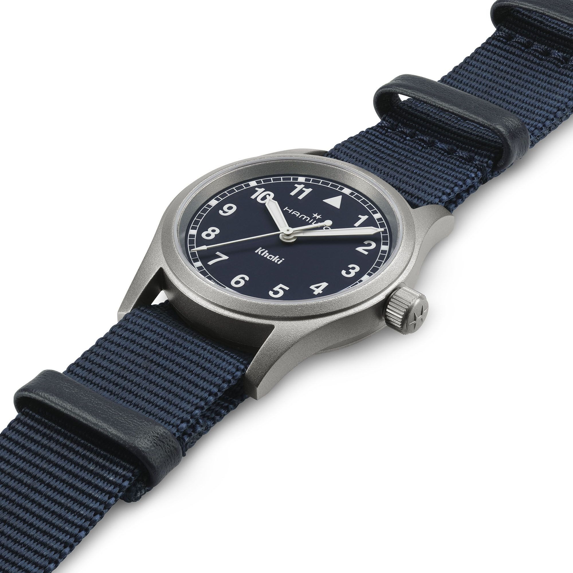 カーキ フィールド  クォーツ  33mm ブルー H69301940