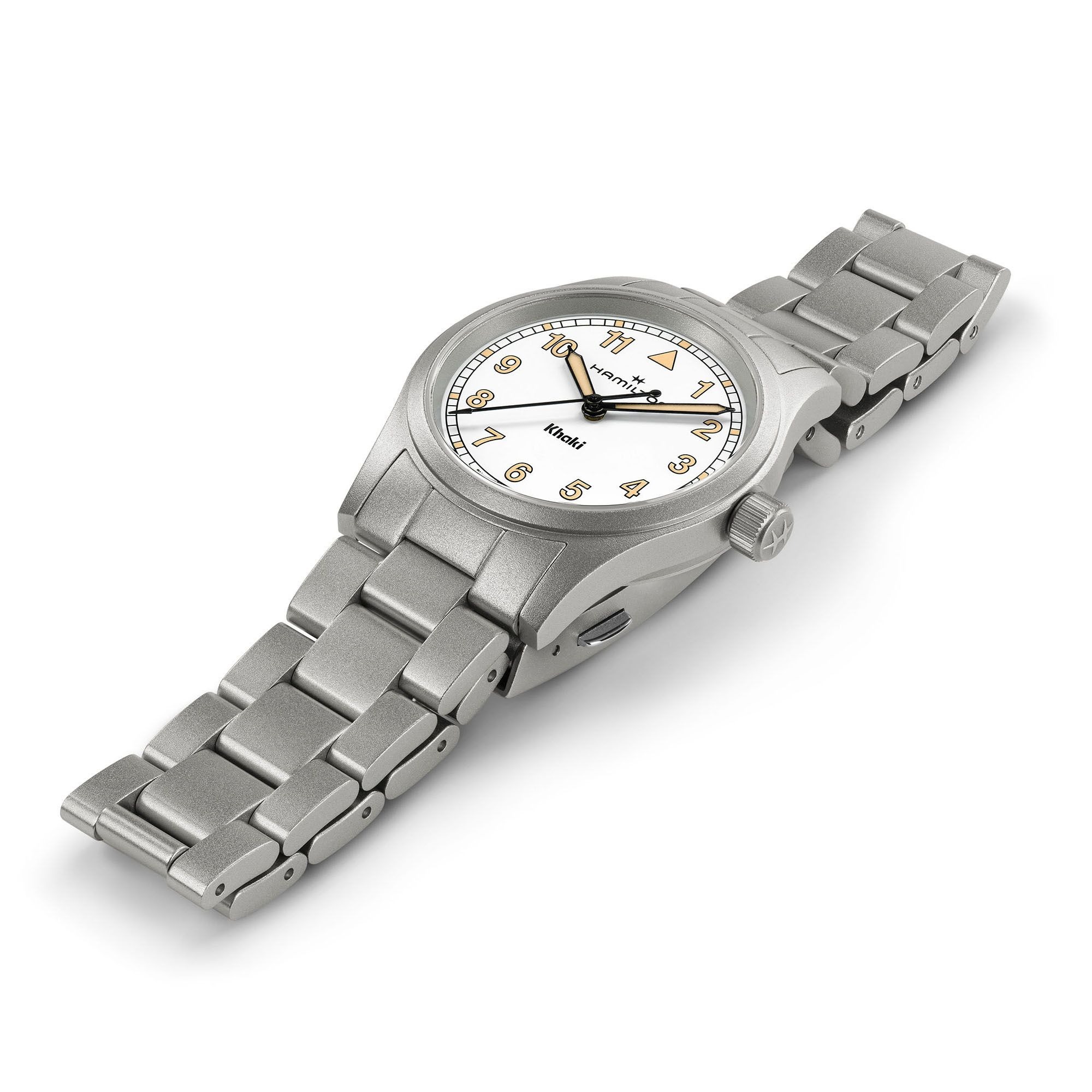 カーキ フィールド クォーツ 33mm  ホワイト  H69301110