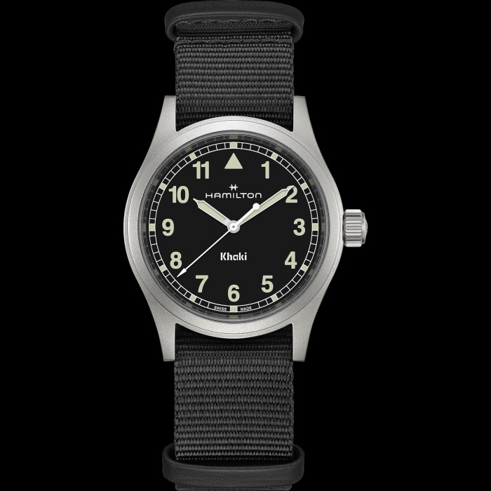 カーキ フィールド  クォーツ  33mm ブラック H69301430