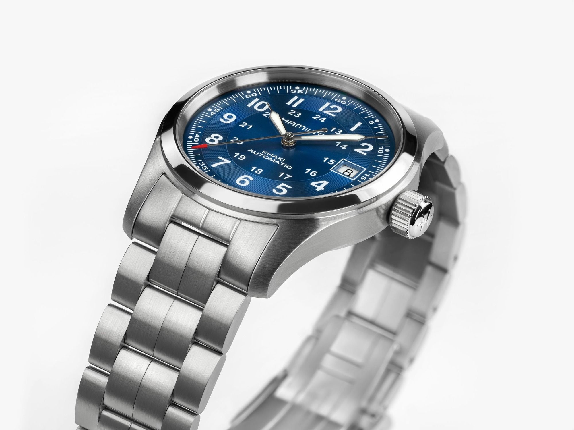 カーキ フィールド  オート  ブルー  38mm  H70455140