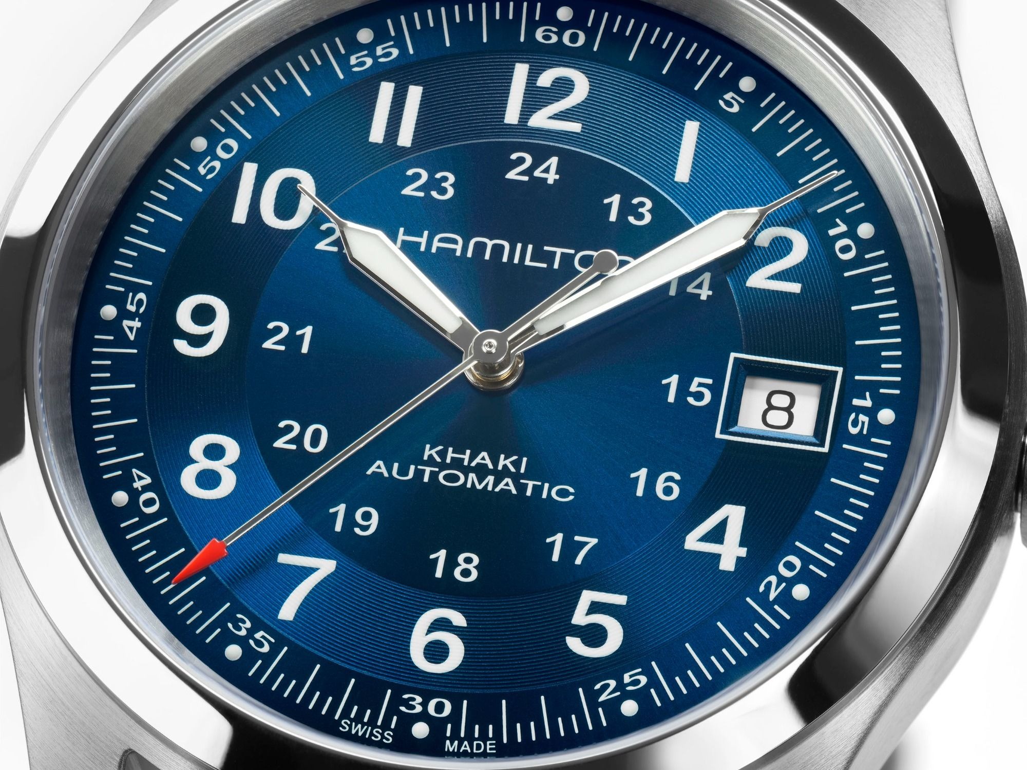 カーキ フィールド  オート  ブルー  38mm  H70455140