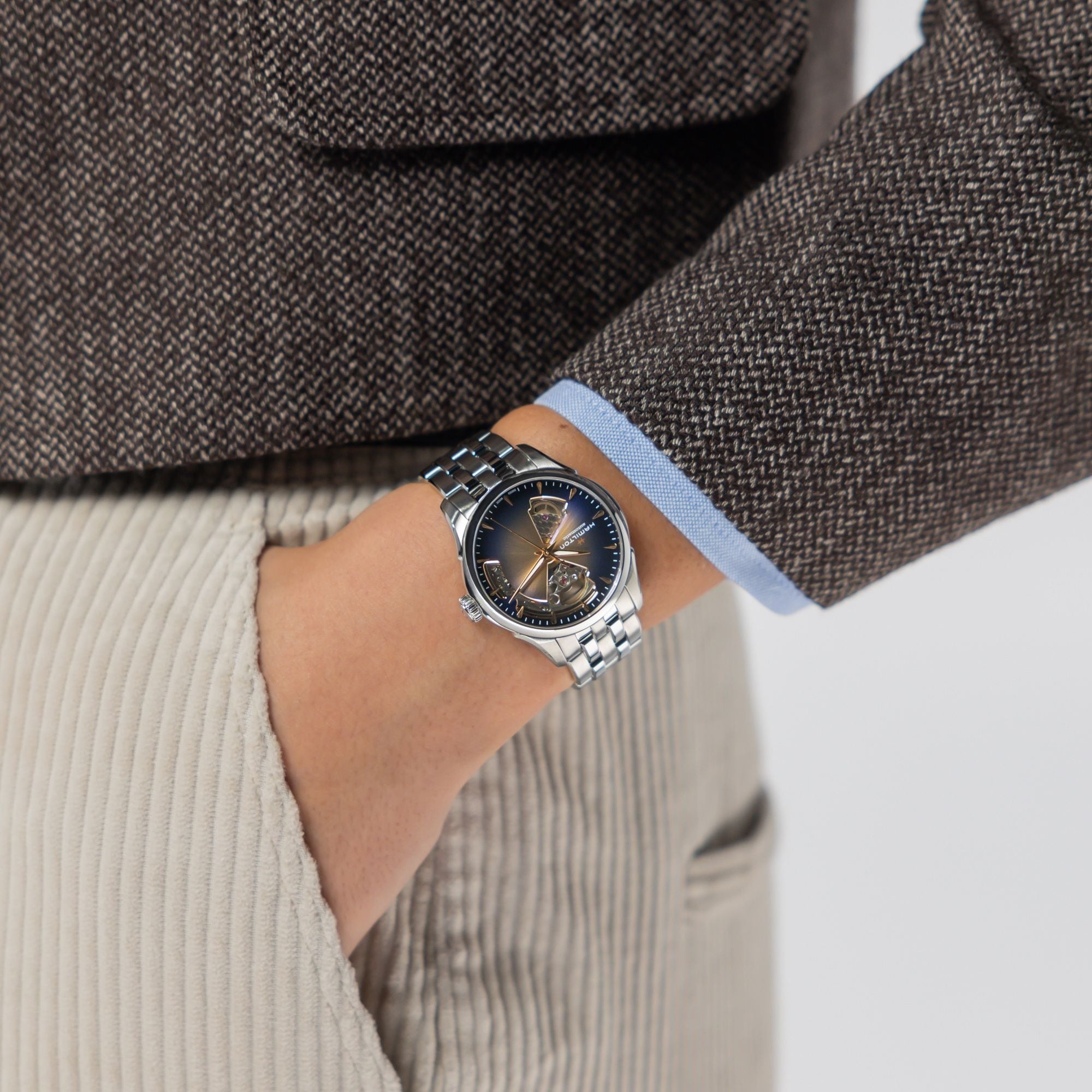  ジャズマスター  オープンハート レディ オート 36mm  シャンパンカラー H32215101
