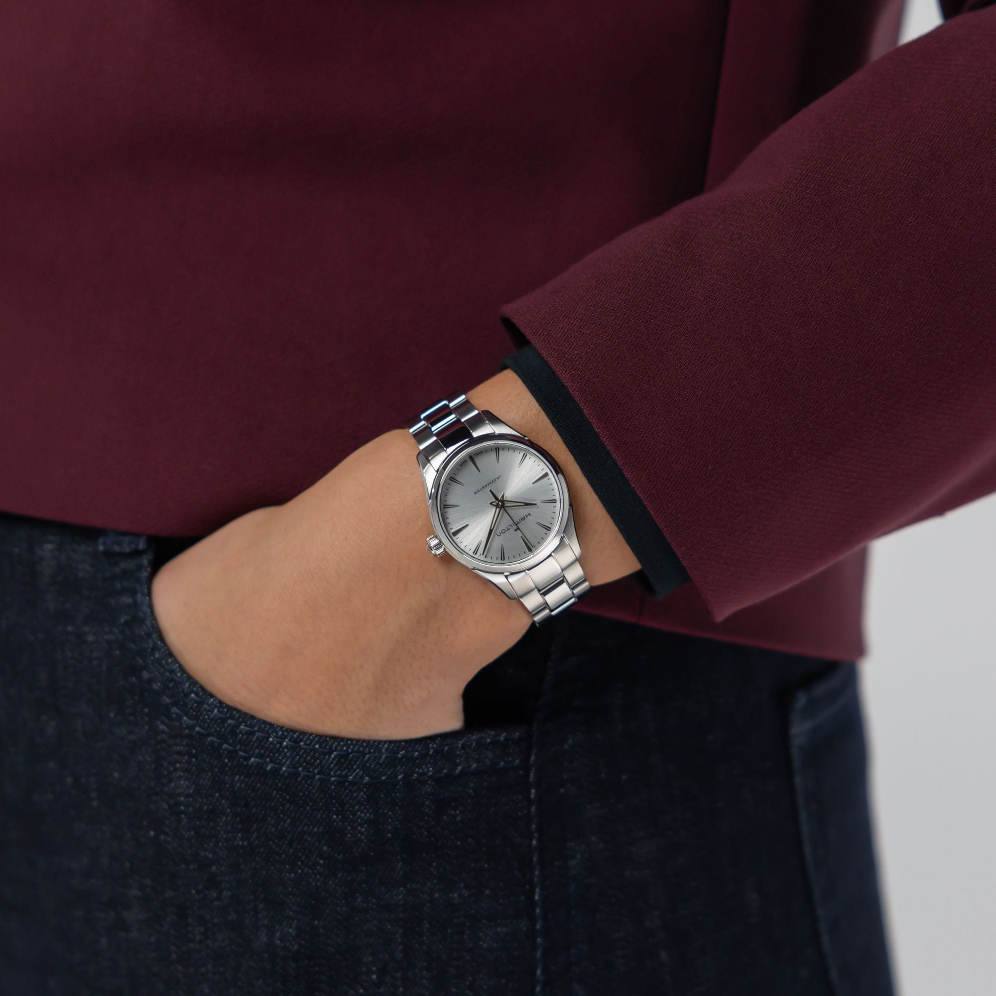 ジャズマスター クォーツ 32mm シルバー H32301181