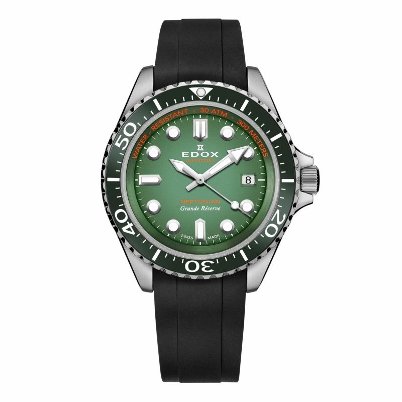 ネプチュニアン グランデ リザーブ デイト オートマティック ラバー  42mm  グリーン  80801-3VCA-VDN