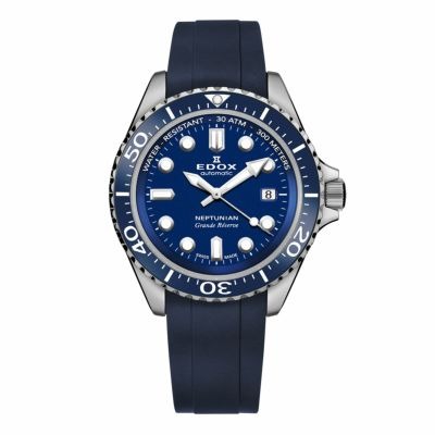 ネプチュニアン グランデ リザーブ デイト オートマティック ラバー  42mm  ブルー  80801-3BUCA-BUIN