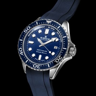 ネプチュニアン グランデ リザーブ デイト オートマティック ラバー  42mm  ブルー  80801-3BUCA-BUIN