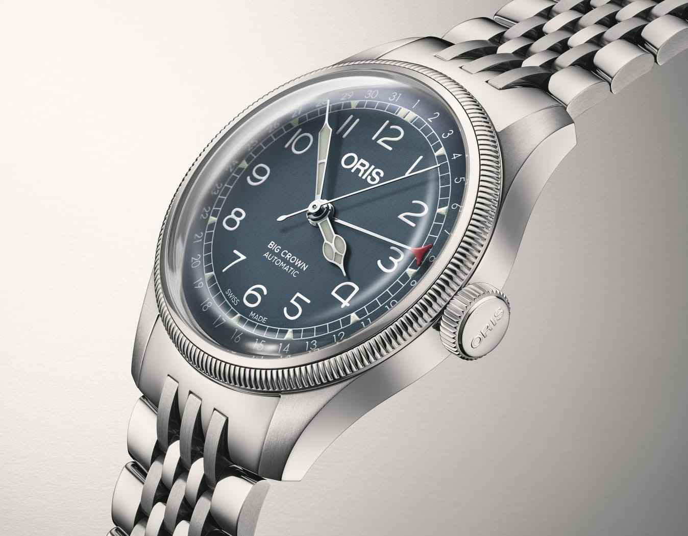 ビッグクラウン  ポインターデイト 40mm  ブルー  01 754 7785 4065-07 8 20 02