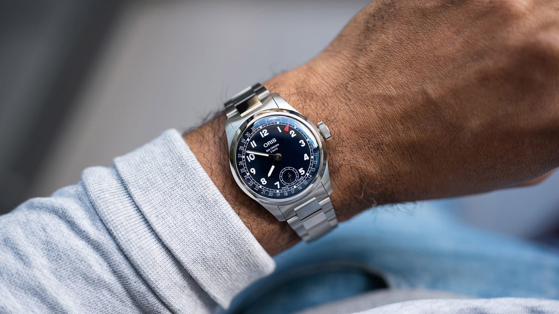 ビッグクラウン ポインターデイト  キャリバー403  38mm  ブルー  01 403 7776 4065-07 8 19 06