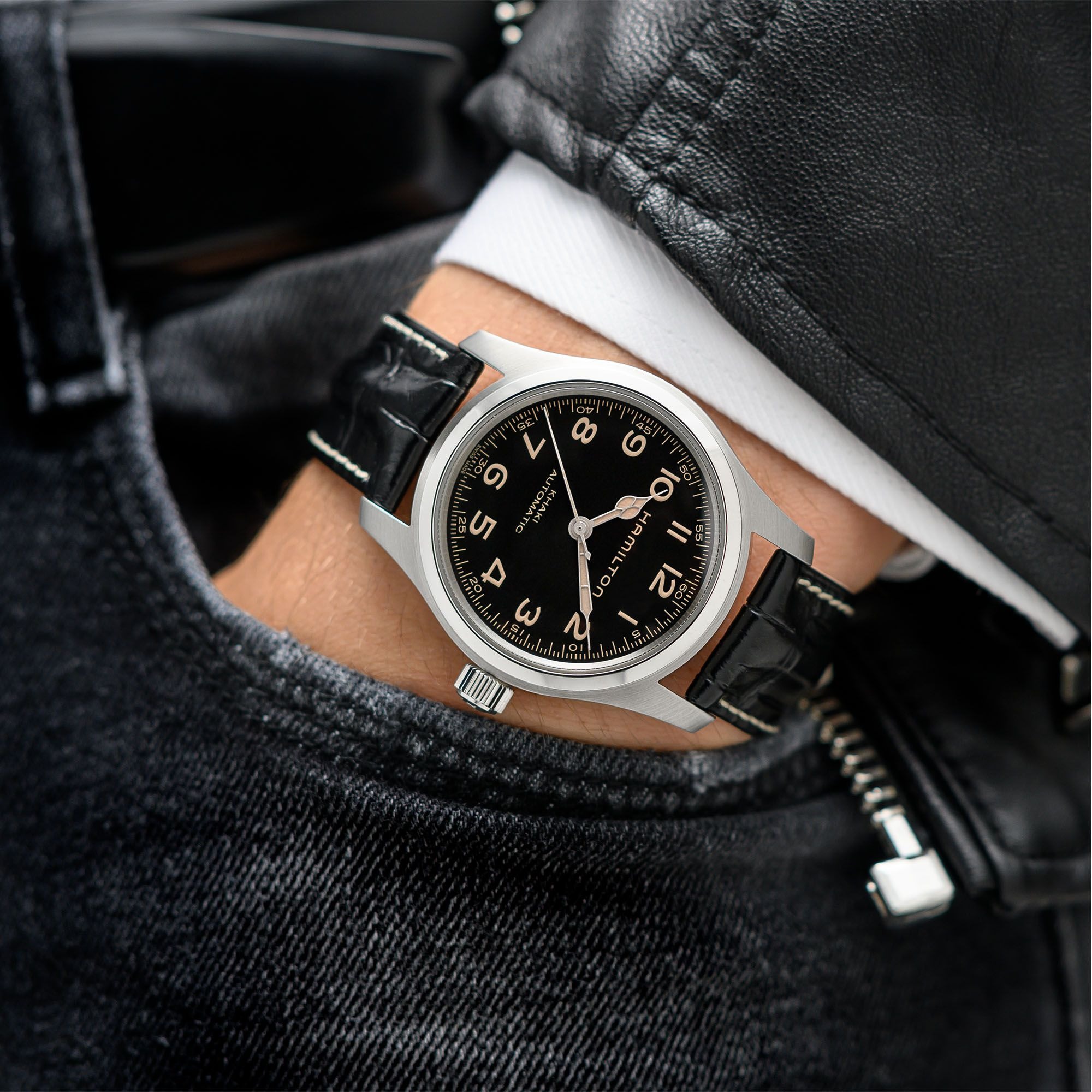 HAMILTON（ハミルトン） カーフレザーブレスレット Hamilton Bracelet 19cm - ストラップカラー:ブラウン