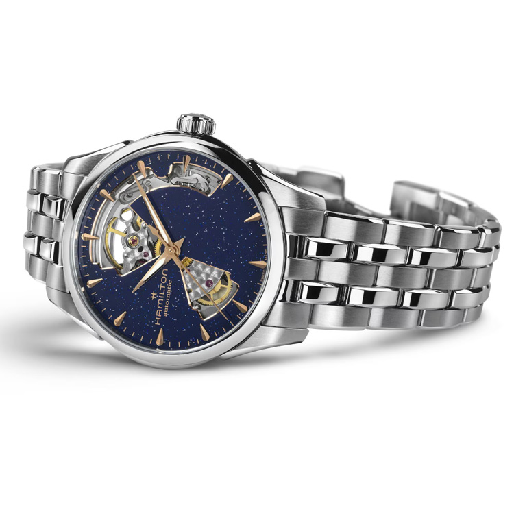 ハミルトン ジャズマスター オープンハート 36mm アベンチュリン風ダイヤル SSブレス H32215142