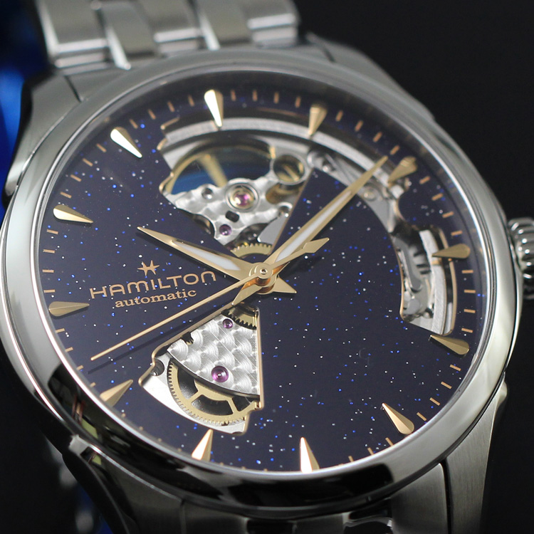 ハミルトン ジャズマスター オープンハート 36mm アベンチュリン風ダイヤル SSブレス H32215142